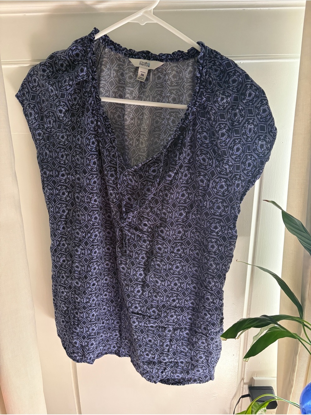 Croft & Barrow Blue Blouse Size M P Petite